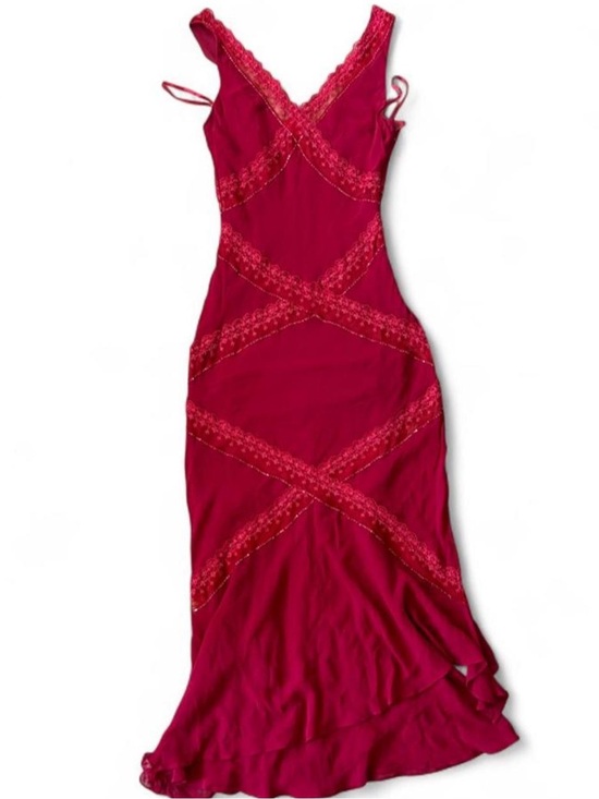 Cache Dresses & Skirts - Cache Vintage Silk Slip Dress in Deep Fuchsia